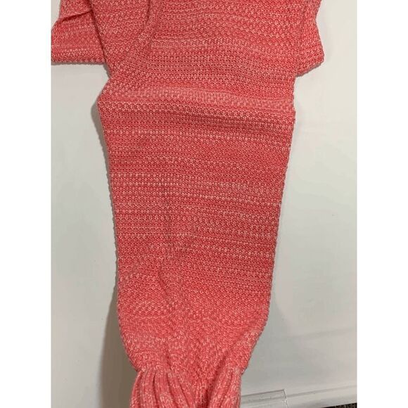 Mermaid Blanket Knitted Comfort Soft Blush Pink - Picture 3 of 3